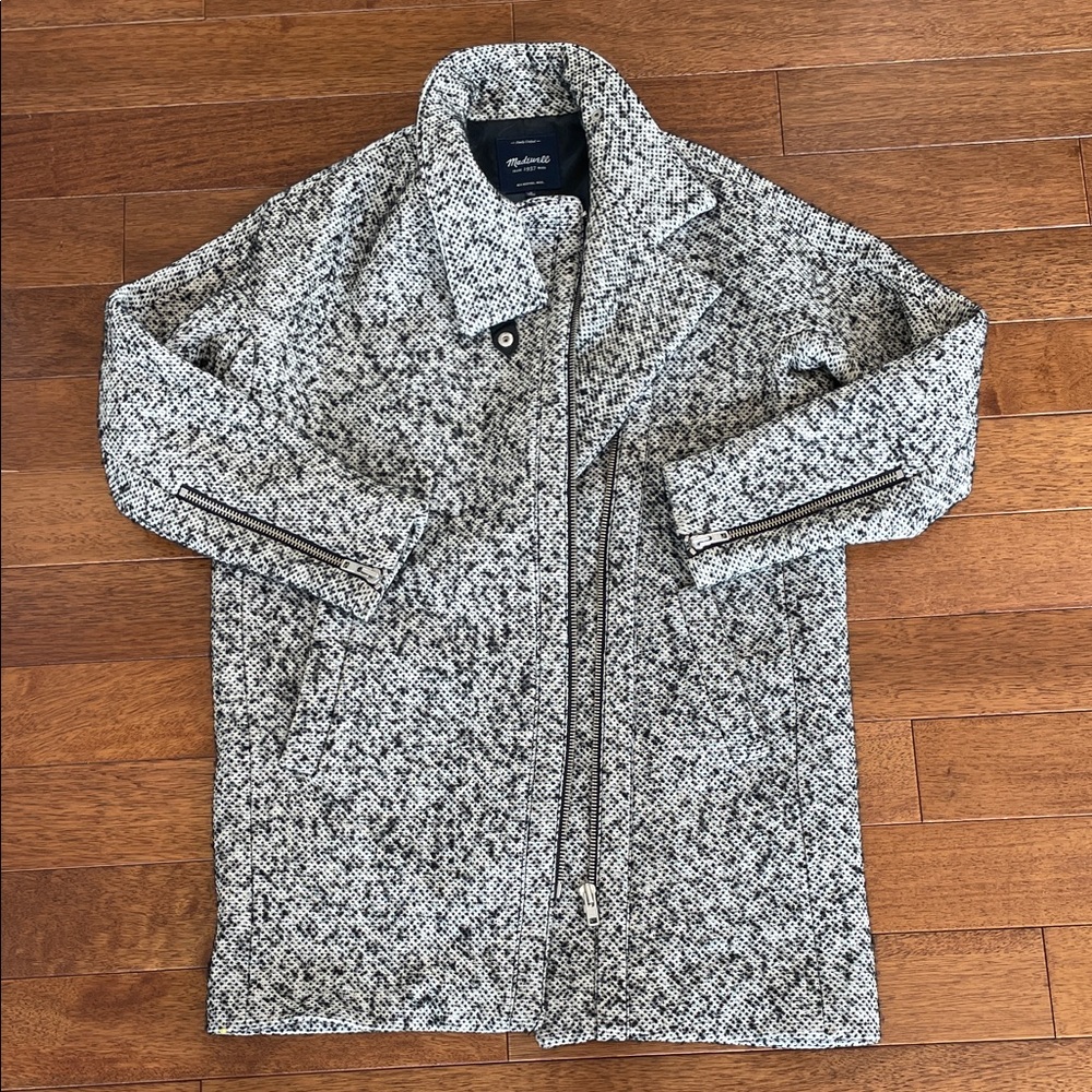 Madewell Black and White Pea Coat